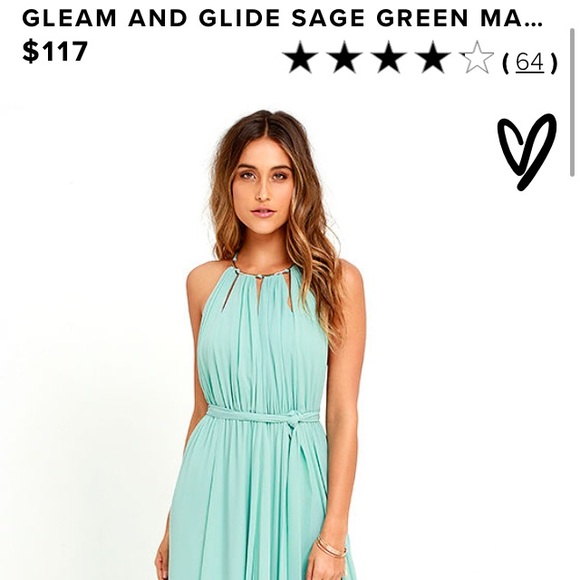 SOLD ON EBAY ⭐️ Lulus sage gold formal maxi gown - Picture 4 of 8